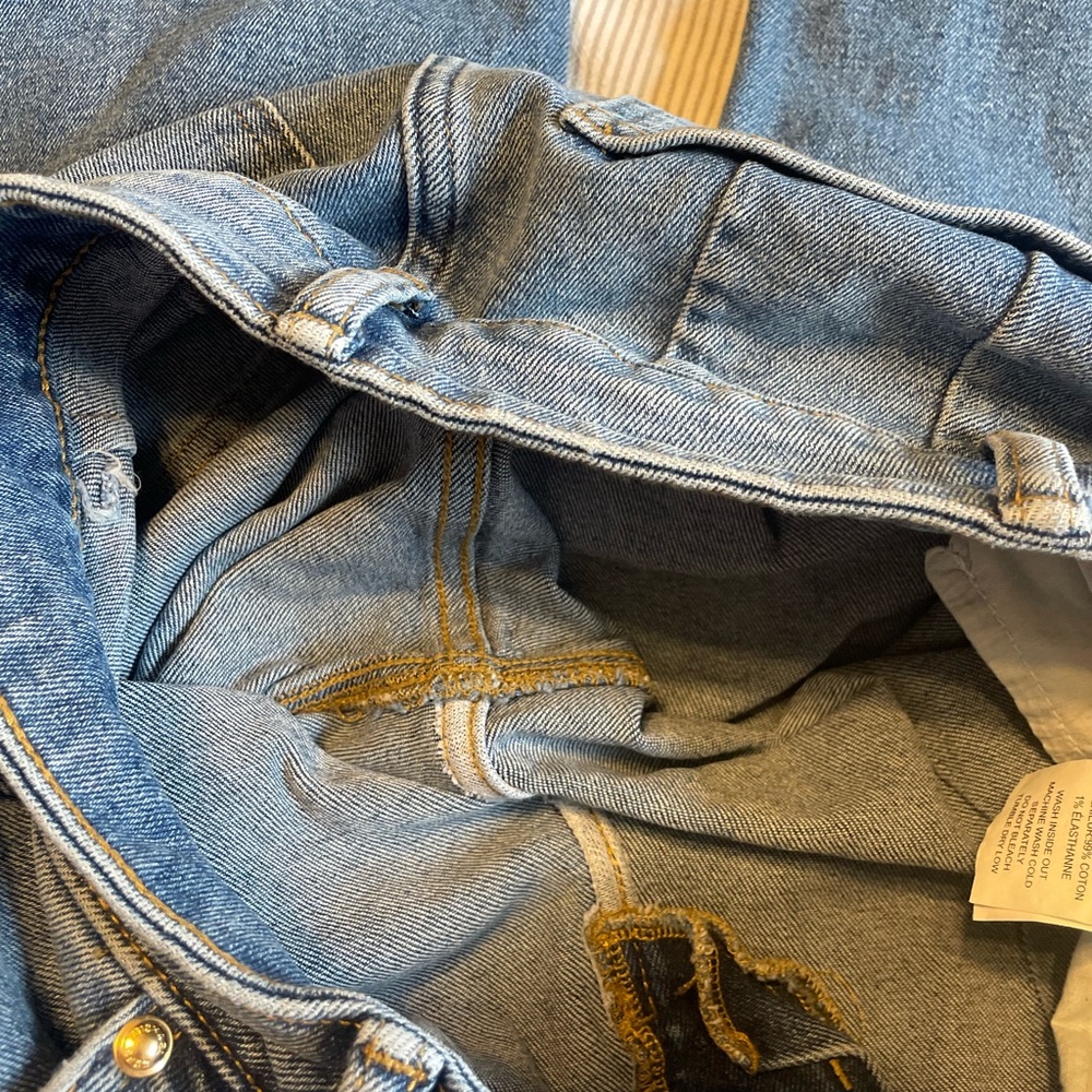 Michael Kors Pintuck High Waist Wide Leg Jean Size 4 Medium Wash - Picture 8 of 9